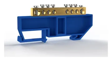 Шина нулевая на DIN-изоляторе 6х9мм 8 отвер. латунь TOKOV ELECTRIC TKE-BCB-69-8-DIN/N