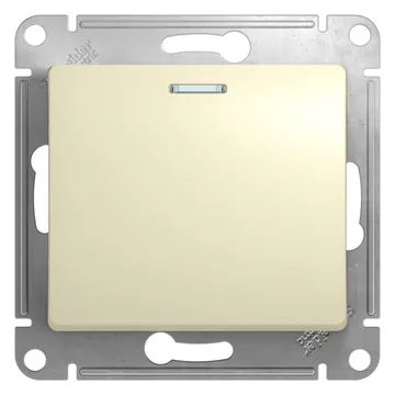Переключатель проходной 1-кл. СП Glossa 10А IP20 (сх. 6а) 10AX с подсветкой механизм беж. SE GSL000263