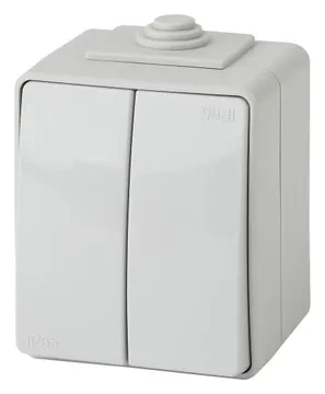 Выключатель 2-кл. ОП Эра Эксперт 10А IP65 11-1604-03 250В 10AX (10/100/1600) сер. Эра Б0035976