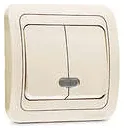 Выключатель 2-кл. СП Mimoza 10А IP20 с подсветкой крем./крем. Makel 25023