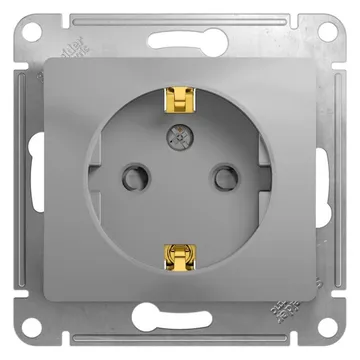 Розетка 1-м СП Glossa 16А IP20 с заземл. защ. шторки механизм алюм. SE GSL000345