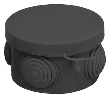 Коробка распаячная КМР-040-038 с крышкой 65х40 4 мембранных ввода IP54 черн. EKF plc-kmr-040-038-b