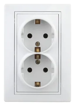 Розетка 2-м СП Plano 1-205-01 16А IP20 250В 2х2P+E Schuko бел. Intro Б0053915