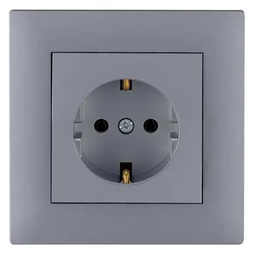 Розетка 1-м Karea RIZZ STAR с заземл. сер. Makel 88065028