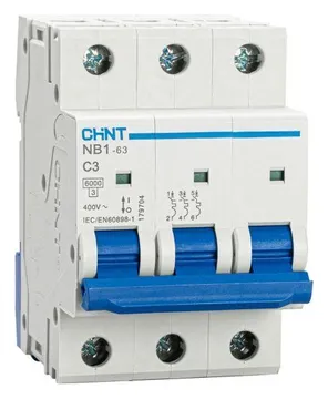 Выключатель автоматический модульный 3п C 3А 6кА NB1-63 (R) CHINT 179704