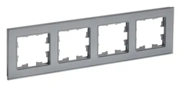 Рамка 4-м BRITE РУ-4-2-БрСе стекло сер. IEK BR-M42-G-K03