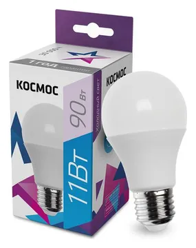 Лампа светодиодная A60 11Вт 6500К E27 220В КОСМОС LkecLED11wA60E2765