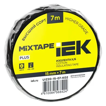 Изолента Х/Б 15мм 7м MIXTAPE 5 IEK UIZ20-15-07-K02