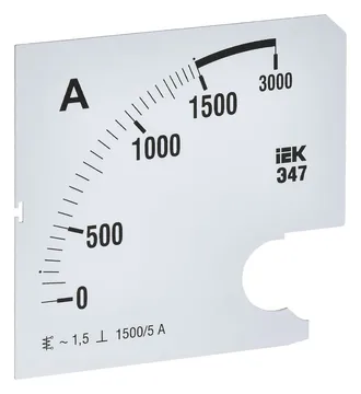 Шкала сменная для амперметра Э47 1500/5А-1.5 96х96мм IEK IPA20D-SC-1500