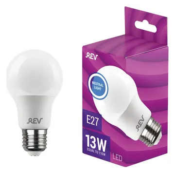 Лампа светодиодная LED-A65-E27-13Вт-4000K 13Вт грушевидная 4000К нейтр. бел. E27 1000лм 180-240В REV 32268 9