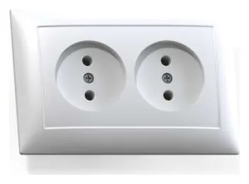 Розетка 2-м СП Селена РС16-371 16А IP20 бел. Кунцево 8115