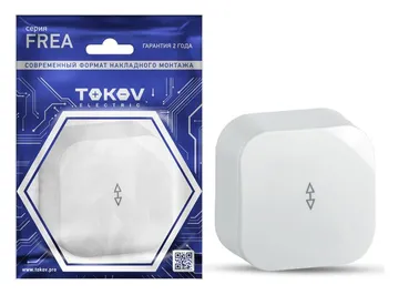 Переключатель 1-кл. ОП Frea 10А IP20 250В АБС-пластик бел. TOKOV ELECTRIC TKE-FR-P1-C01