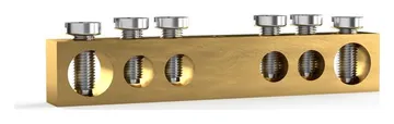 Шина PEN "земля-ноль" 6х9мм 6 отвер. латунь TOKOV ELECTRIC TKE-BCB-69-6-N/PEN