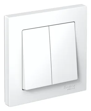 Выключатель 2-кл. СП AtlasDesign 10А IP20 (сх. 5) 10AX в сборе бел. SE ATN000152