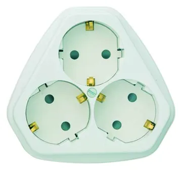Розетка 3-м СП РС10/16-503 16А IP20 с заземл. защ. шторки бел. Кунцево 5930