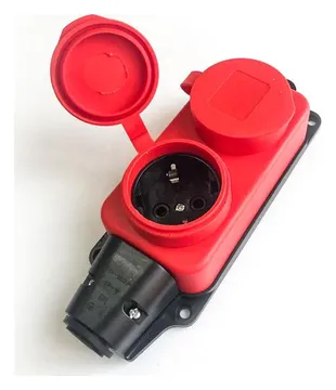 Колодка удлинителя 2-м 16А IP44 с заземл. каучук красн. КОСМОС KKsm-2g-Z-IP(R)16A