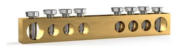 Шина PEN "земля-ноль" 6х9мм 8 отвер. латунь TOKOV ELECTRIC TKE-BCB-69-8-N/PEN