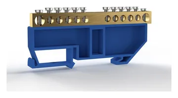 Шина нулевая на DIN-изоляторе 6х9мм 12 отвер. латунь TOKOV ELECTRIC TKE-BCB-69-12-DIN/N