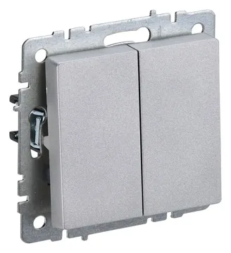 Выключатель 2-кл. СП BRITE ВС10-2-0-БрА 10А механизм алюм. IEK BR-V20-0-10-K47