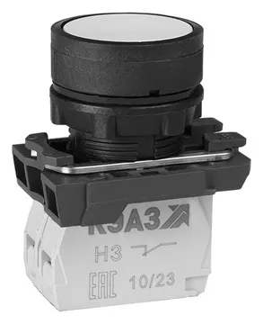 Кнопка КМЕ4111м-белый-1но+1нз-цилиндр-IP40 КЭАЗ 274150