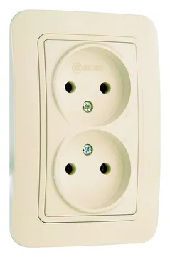 Розетка 2-м СП Lillium 16А IP20 без заземл. крем./крем. Makel 70217