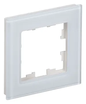 Рамка 1-м BRITE РУ-1-2-БрБ стекло бел. IEK BR-M12-G-K01