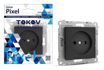 Розетка 1-м СП Pixel 16А IP20 без заземл. механизм карбон TOKOV ELECTRIC TKE-PX-R1-C14