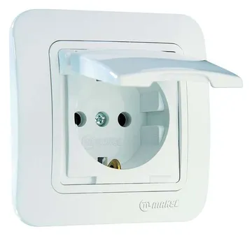 Розетка 1-м СП Lillium 16А IP20 без заземл. с крышкой бел./бел. Makel 70029
