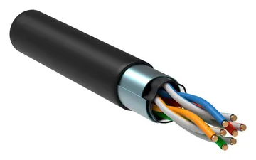 Кабель витая пара F/UTP кат.5E 4х2х24AWG solid CU LDPE Outdoor черн. (м) GENERICA BC3-C5E04-339-305-G