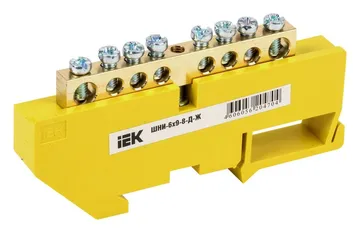 Шина PE "земля" на DIN-изол. ШНИ-6х9-8-Д-Ж IEK YNN10-69-8D-K05