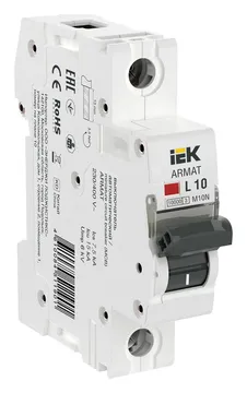 Выключатель автоматический модульный 1п L 10А M10N ARMAT IEK AR-M10N-1-L010
