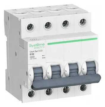 Выключатель автоматический модульный 4п B 32А 4.5кА City9 Set 400В SE C9F14432