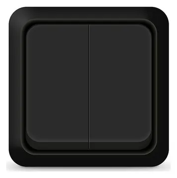 Выключатель 2-кл. ОП Олимп 10А IP20 черн. Universal 2213