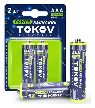 Аккумулятор AAA/HR03 1000мА.ч (блист.2шт) TOKOV ELECTRIC TKE-NMA-HR03/B2