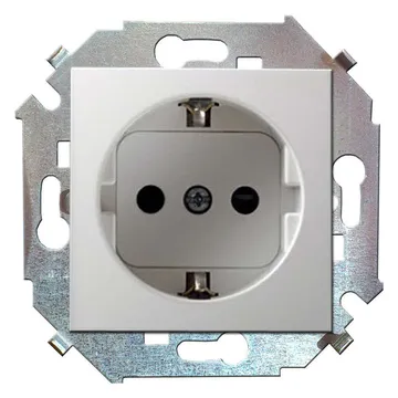 Розетка 1-м СП Simon 15 16А IP20 250В с заземл. винтов. клеммы механизм бел. Simon 1591432-030