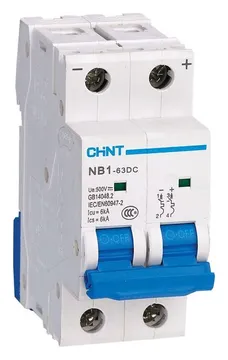Выключатель автоматический модульный 2п C 2А 6кА NB1-63DC 500В DC (R) CHINT 182714