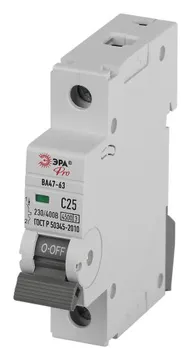 Выключатель автоматический 1п C 25А 4.5кА ВА47-63 PRO ЭРА Б0059409