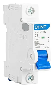 Выключатель автоматический модульный 1п C 4А 4.5кА NXB-63S (R) CHINT 296707