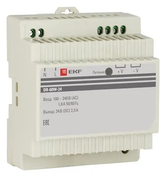 Блок питания 24В DR-60W-24 EKF dr-60w-24