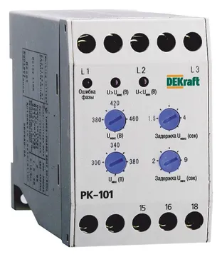 Реле контроля фаз РК-101 380В тип 01 DEKraft 23300DEK