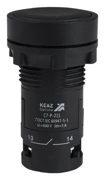 Кнопка OptiSignal Compact D22 С7-P-211 черн. 1НО+1НЗ XB7NA25 КЭАЗ 362043