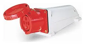 Розетка стационарная ОП PPC 134 63А 4п 3PPE 380В IP67 JazzWay 5072770