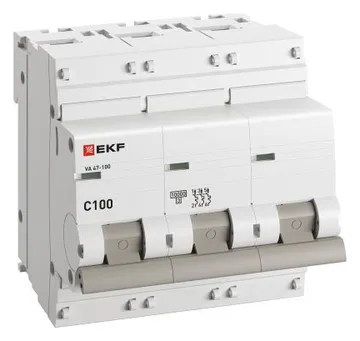 Выключатель автоматический модульный 3п C 100А 10кА ВА 47-100 PROxima EKF mcb47100-3-100C-pro