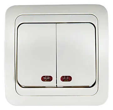 Выключатель 2-кл. СП Classico 2123 10А IP20 с подсветкой бел. ASD / IN HOME 4680005959877