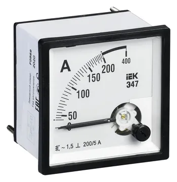 Амперметр Э47 72х72мм 200/5А кл. точн. 1.5 IEK IPA10-6-0200-E