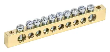 Шина PEN "земля-ноль" 8х12мм 10/2 (10групп/крепеж по краям) IEK YNN21-10-100