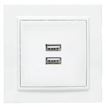 Розетка USB 2-м СП Минск 2.1А бел. EKF ERR-2USB-100