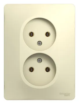 Розетка 2-м СП Glossa 16А IP20 без заземл. беж. SE GSL000220