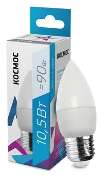 Лампа светодиодная 10.5Вт свеча 4500К бел. E27 220В КОСМОС LkecLED10.5wCNE2745