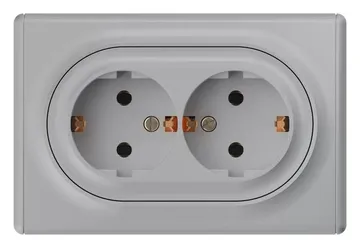 Розетка 2-м СП Florence 16А IP20 с заземл. винт. клеммы сер. 1E10401302 OneKeyElectro 2172836
